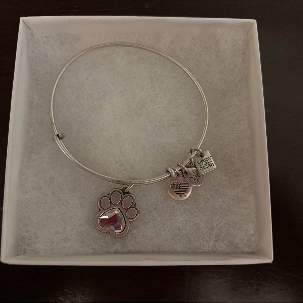 ALEX AND ANI Crystal Paw Print Bangle